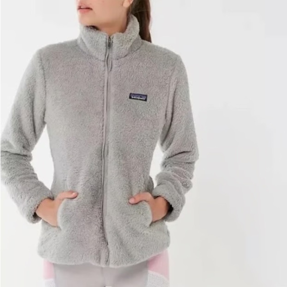 Patagonia Los Gatos Full Zip Jacket Sherpa Gray Fur Fuzzy Sherpa Size M - Picture 1 of 12